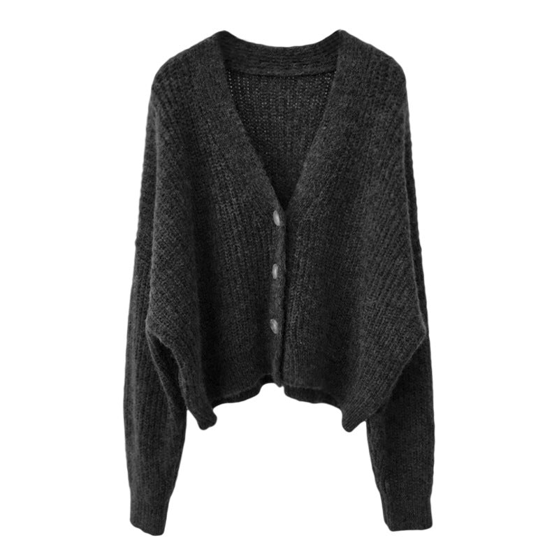 Damen Strickjacke mit V-Ausschnitt und hochwertigen Knopfdetails
