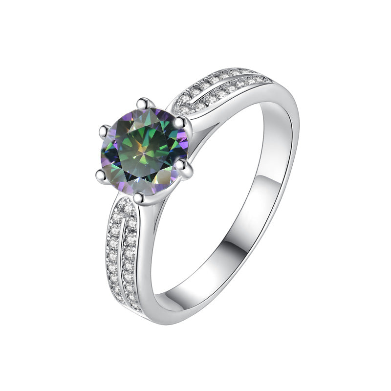 Damen Verlobungsring mit strahlendem, gelbem Zirkonia und funkelndem Design Shop Nory