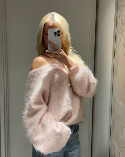 Damen Mohair-Mix Pullover mit Weichem Stoff & Oversized-Ärmeln
