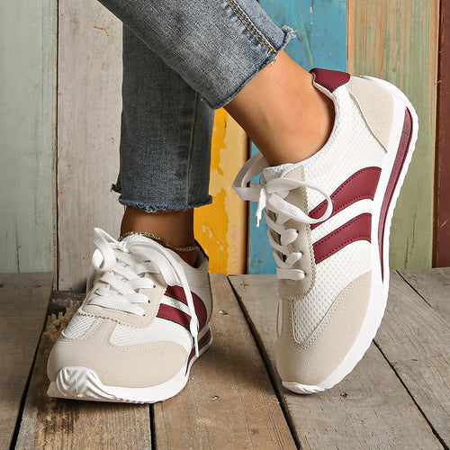 Damen Fitness Sneakers mit atmungsaktivem Mesh-Obermaterial und bequemer Dämpfung