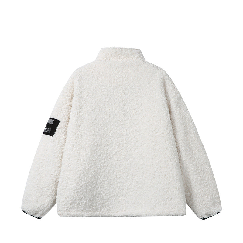 Unisex Teddy‑Fleece Jacke mit Stehkragen, hoher Wärme und kontrastierender Reißverschluss Shop Nory