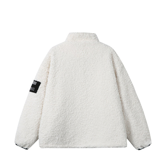 Unisex Teddy‑Fleece Jacke mit Stehkragen, hoher Wärme und kontrastierender Reißverschluss Shop Nory