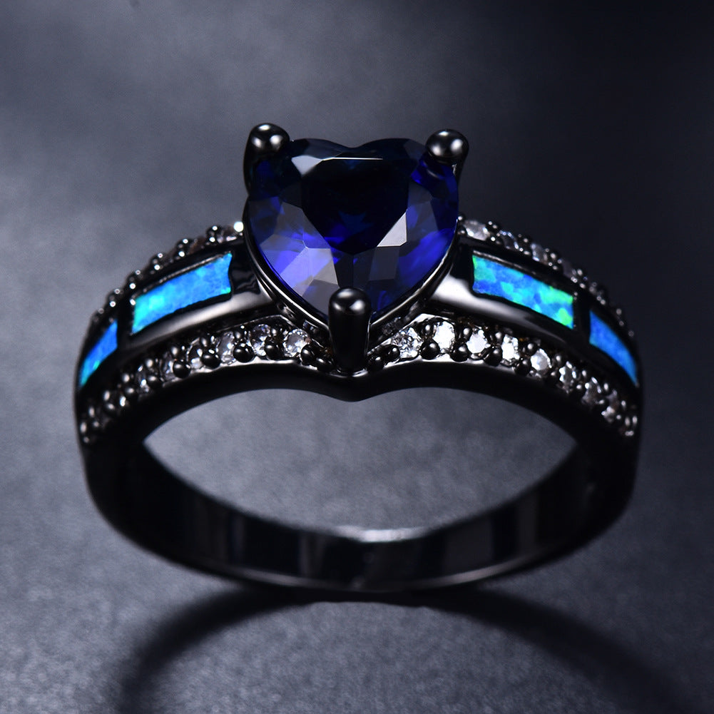 Damen Ring mit herzförmigem Amethyst und funkelnden Zirkonia-Elementen Shop Nory
