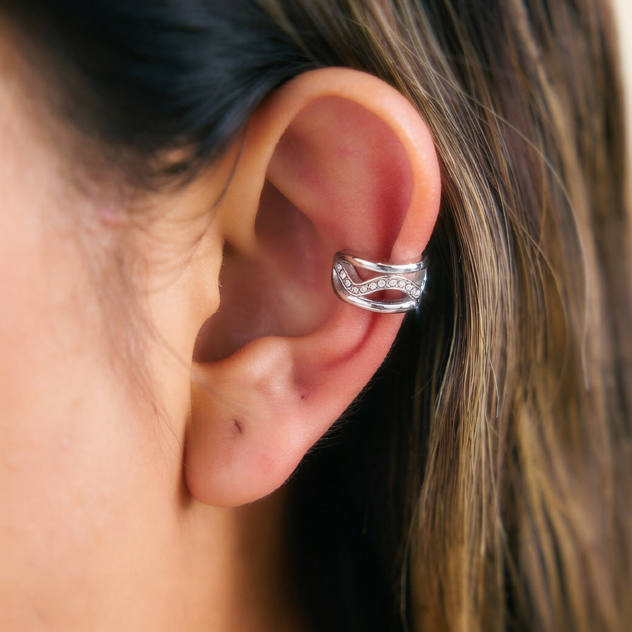 Damen Ohrhänger mit elegantem Schwungdesign und strahlenden Zirkonia Shop Nory