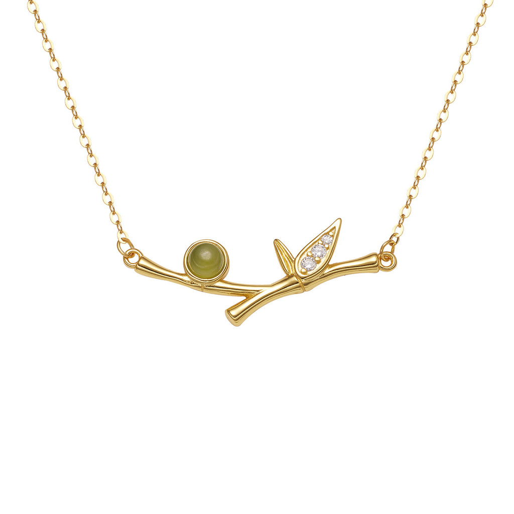 Damen Halskette mit detailliertem Zweigdesign und exquisiten Edelsteinen Shop Nory