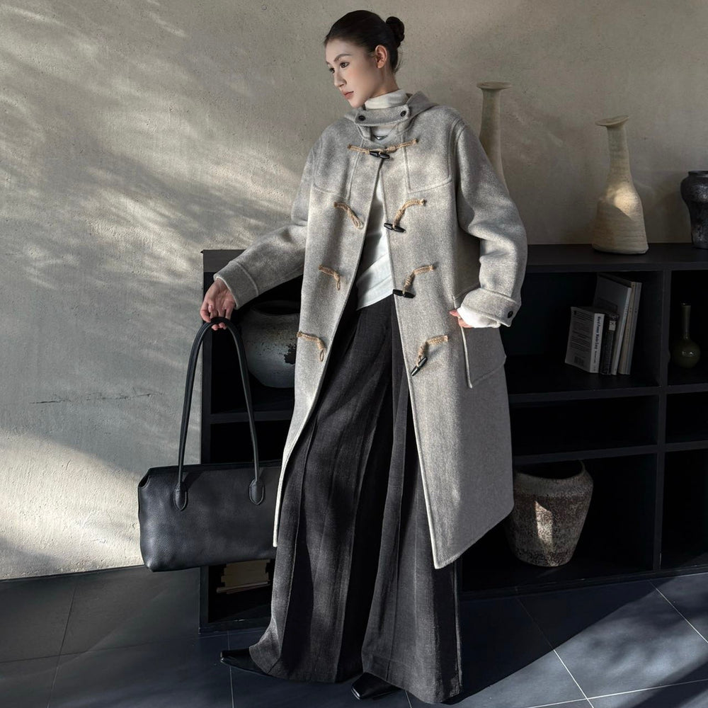Damen Woll-Dufflecoat mit Knebelverschlüssen und Oversize-Schnitt Shop Nory