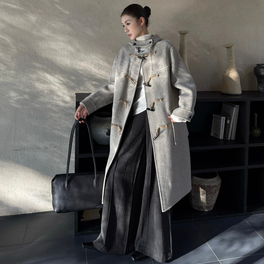 Damen Woll-Dufflecoat mit Knebelverschlüssen und Oversize-Schnitt Shop Nory