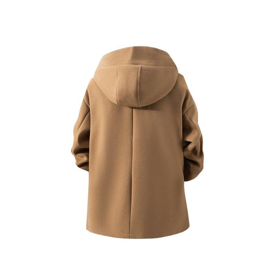 Herren Kapuzen-Mantel aus Wollmix mit Oversize-Schnitt und verdeckter Druckknopfleiste Shop Nory