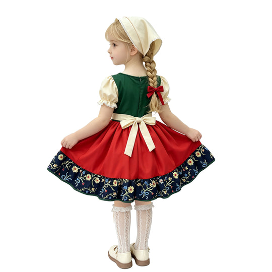 Damen nan traditionelles Kinderdirndl mit besticktem Rock und Spitzenschürze Shop Nory