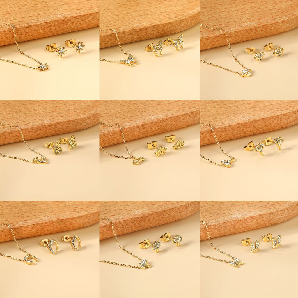 Damen Schmuckset mit bunnyförmigen Ohrsteckern und passende Halskette Shop Nory
