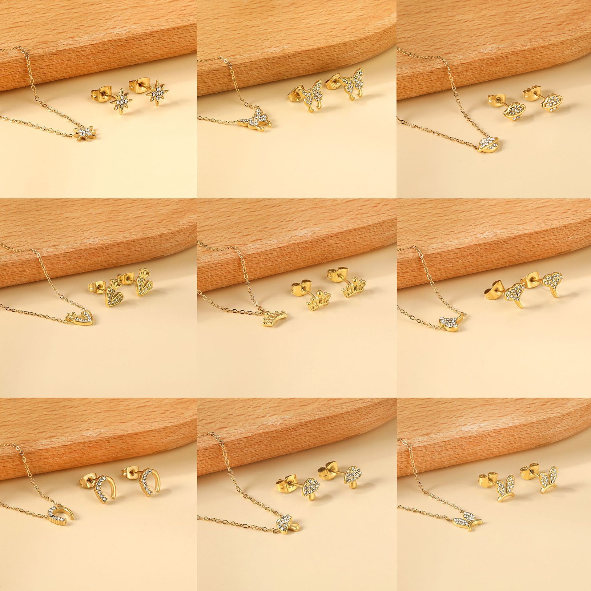 Damen Schmuckset mit bunnyförmigen Ohrsteckern und passende Halskette Shop Nory
