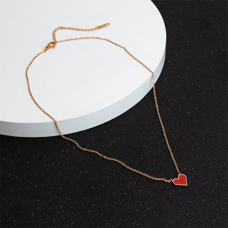 Damen Halskette mit herzförmigem Anhänger aus hochwertigem Metall Shop Nory
