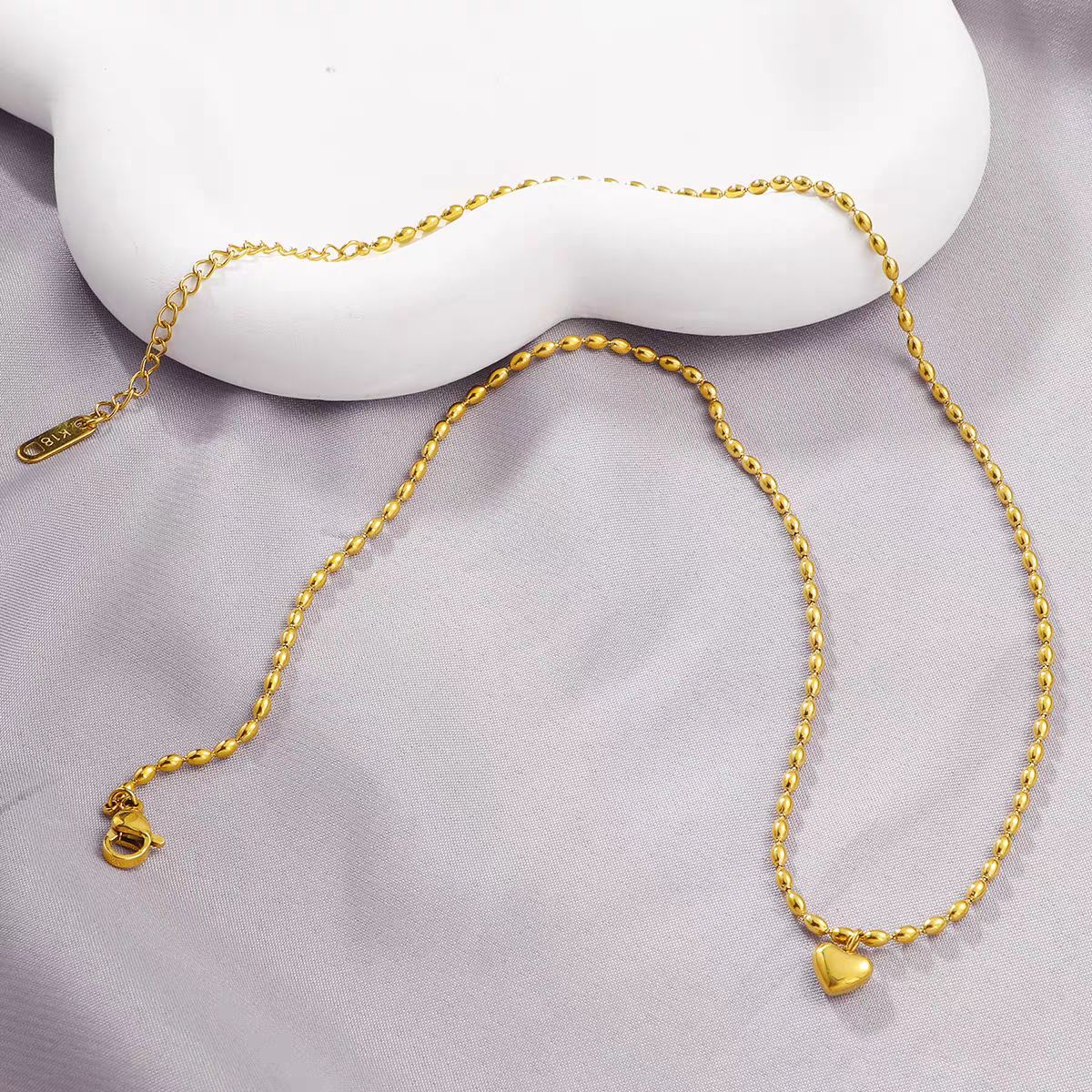 Damen Herz Charm Perlen Halskette Shop Nory
