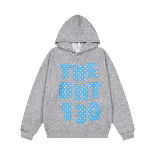 Unisex Oversize-Kapuzenpullover mit Statement-Print und Polka‑Dot-Applikation Shop Nory