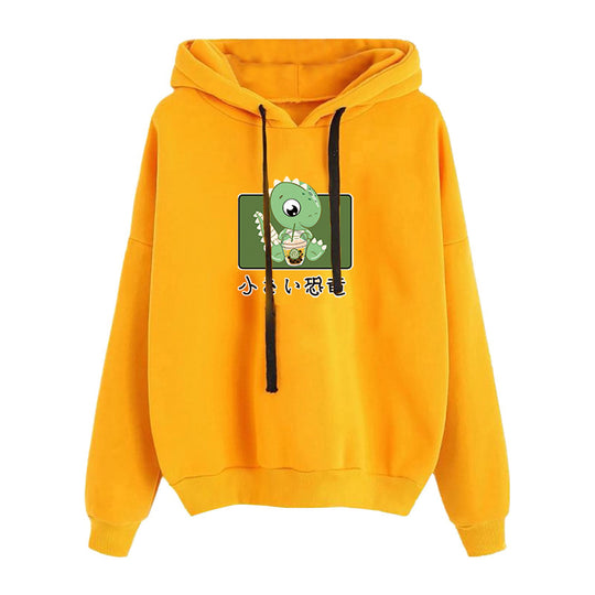 Damen nan kurz geschnittener Cropped-Kapuzenpullover mit niedlicher Frosch-Illustration und verstellbarer Kapuze Shop Nory