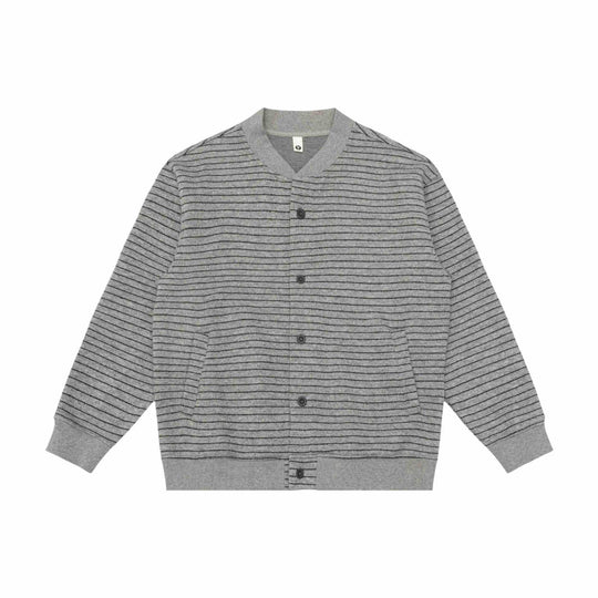 Herren Gestreifte Strick-Cardigan-Jacke mit V‑Ausschnitt und gerippten Bündchen Shop Nory