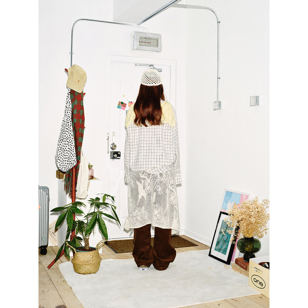 Damen Oversize-Hemd aus Leinen‑Baumwoll‑Mix mit feinem Karomuster Shop Nory