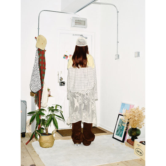 Damen Oversize-Hemd aus Leinen‑Baumwoll‑Mix mit feinem Karomuster Shop Nory