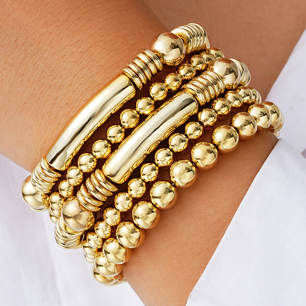 Damen Armband-Set mit stilvollen geometrischen und glänzenden Elementen Shop Nory