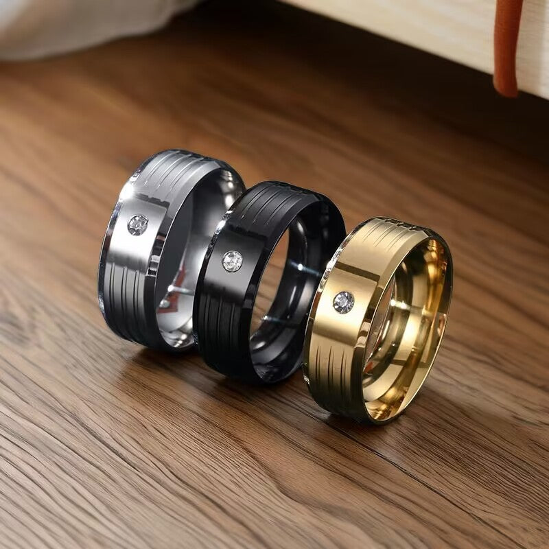Herren Ring mit elegantem Design und funkelndem Stein Shop Nory