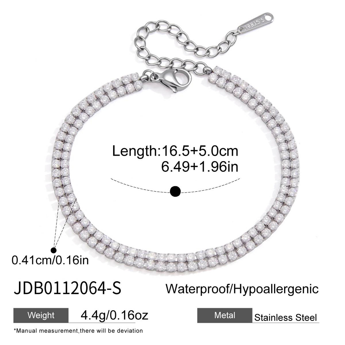 Damen Armband mit funkelnden Kristallen und hypoallergener Edelstahlverarbeitung Shop Nory