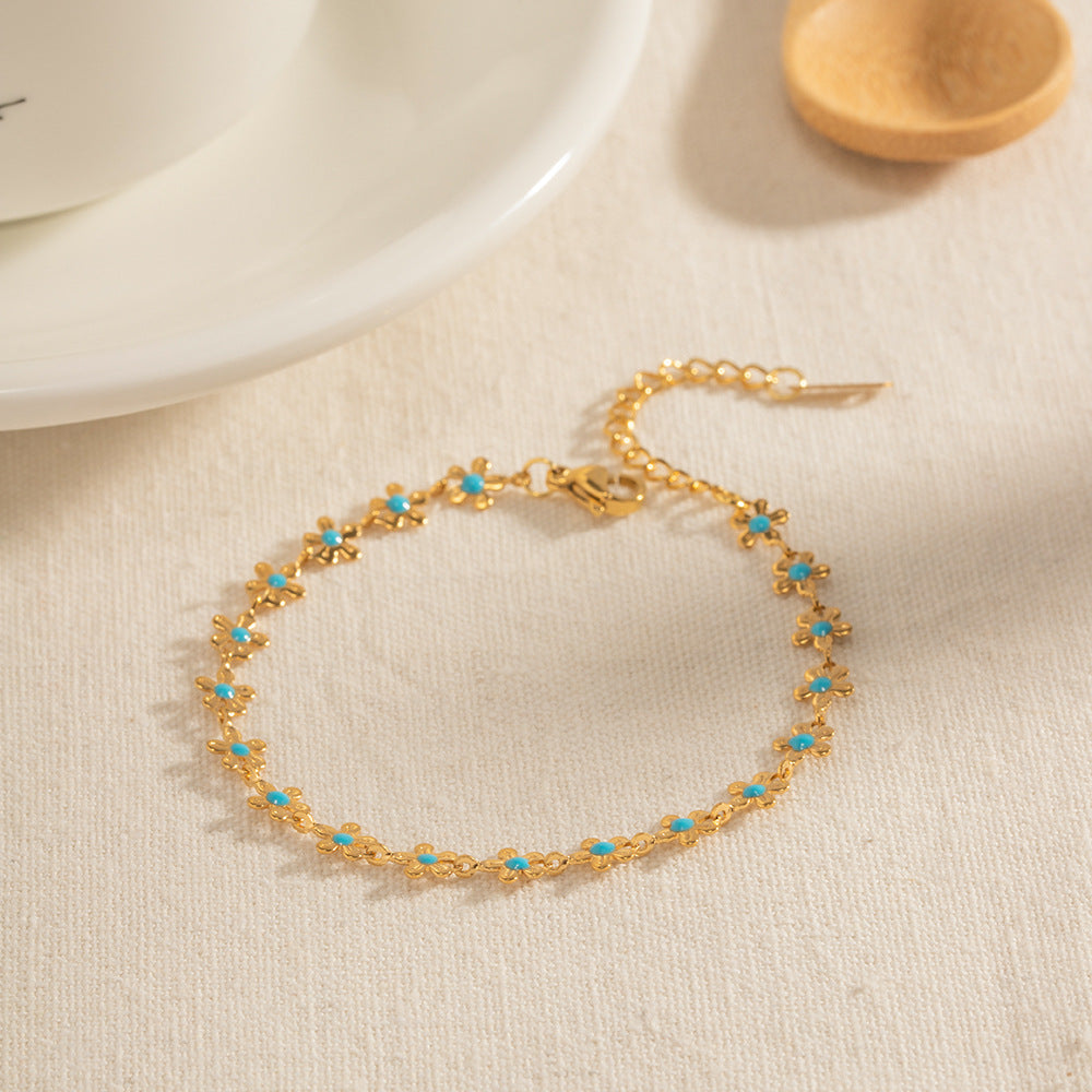 Damen Kette mit zarten Blumenelementen und hochwertiger Edelstahlverarbeitung Shop Nory
