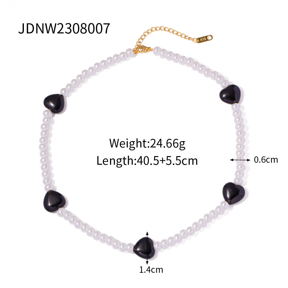 Damen Halskette mit feinem Perlenanhänger und hypoallergener Edelstahlverarbeitung Shop Nory