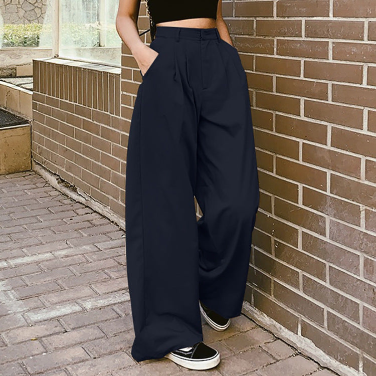 Damen Hochtaillierte, weite Hosen