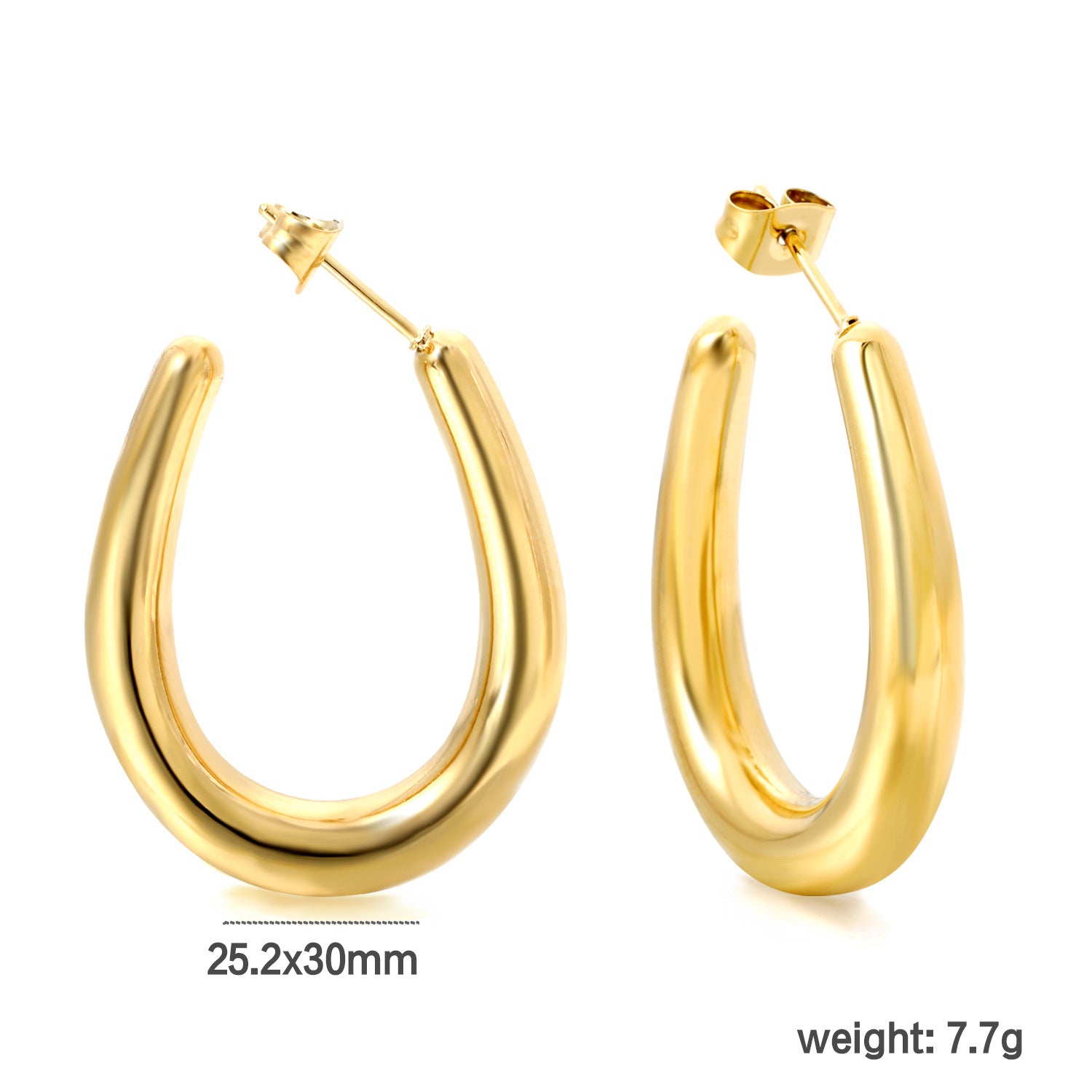 Damen elegante goldplattierte Creolen Shop Nory