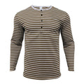 Herren Langarmshirt mit gestreiftem Design und Knopfleiste