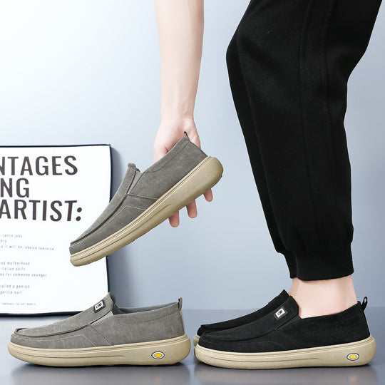 Herren nan lässiger Canvas-Slip-On Freizeitschuh mit Memory-Fußbett und stoßdämpfender Gummisohle Shop Nory