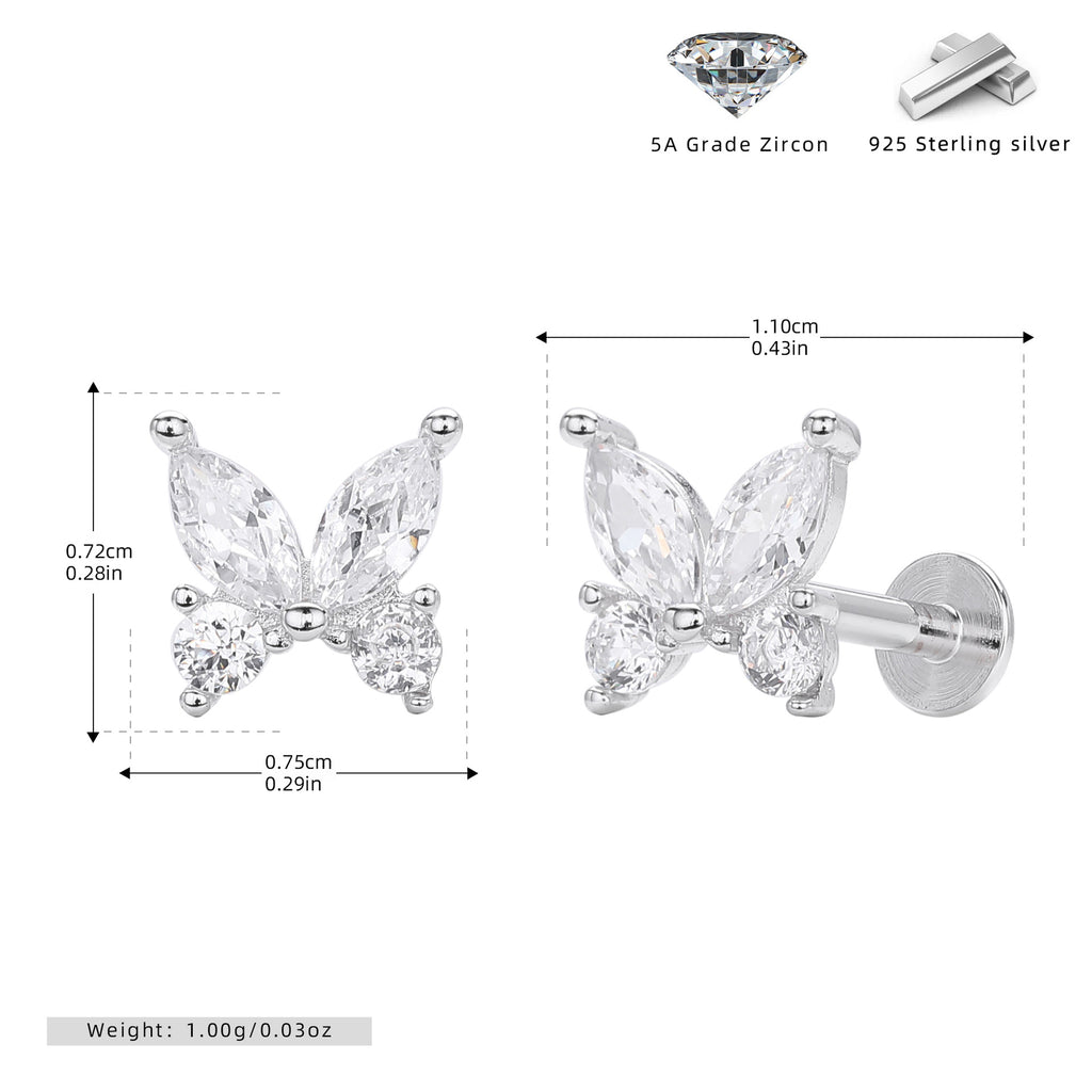 Damen Ohrstecker im eleganten Schmetterlingsdesign aus hochwertigem 925 Sterlingsilber Shop Nory