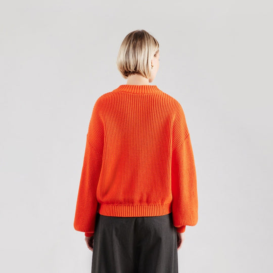 Damen Grobstrick Cropped Cardigan mit überschnittener Schulter & breiten Rippbündchen Shop Nory