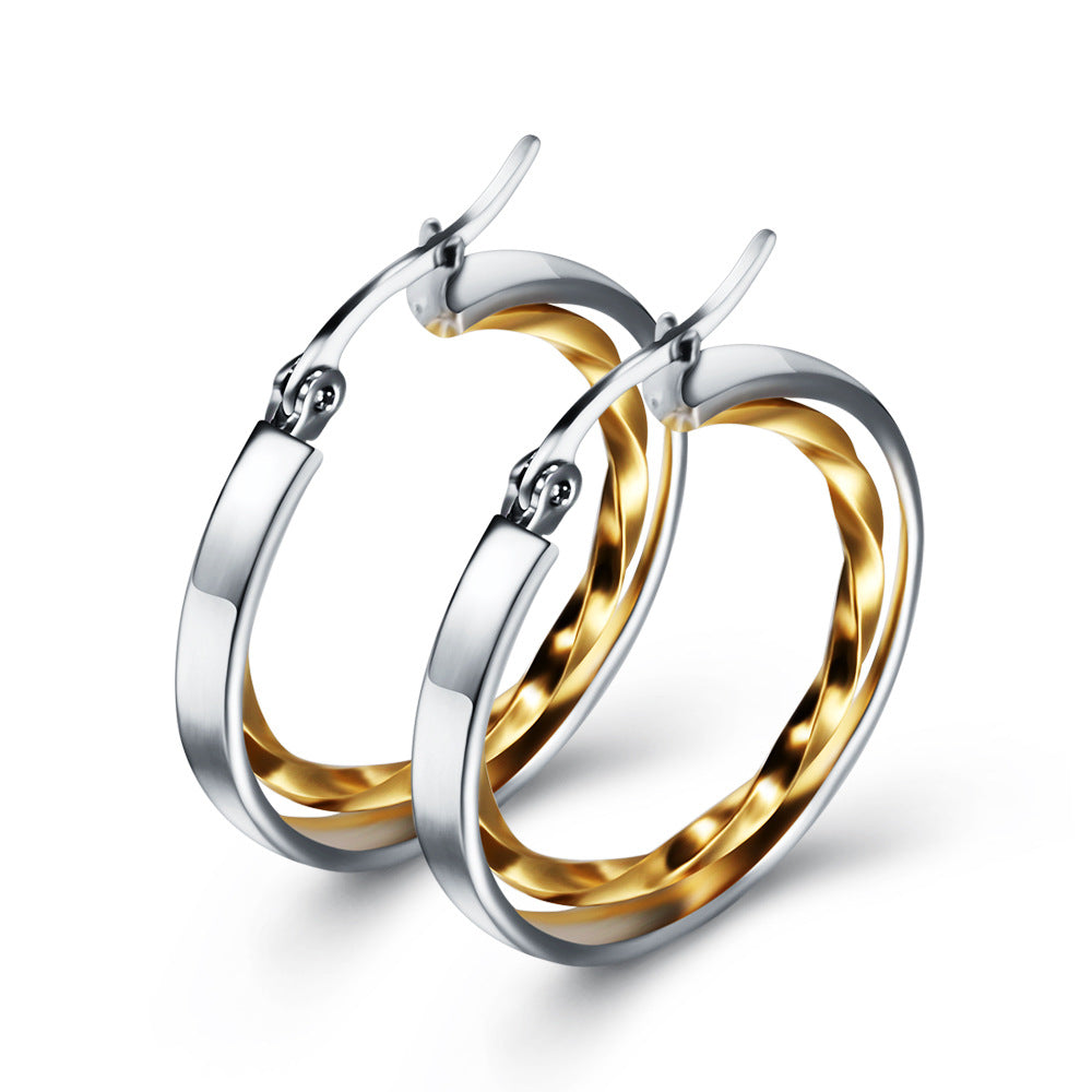 Damen Creolen aus hochwertigem Edelstahl mit elegantem, gewundenem Design Shop Nory