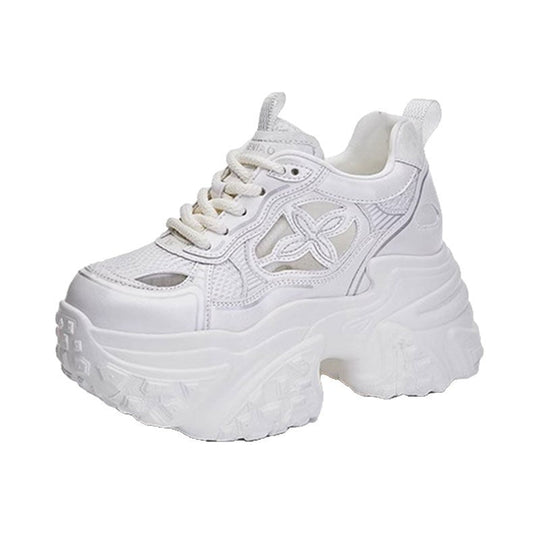 Damen Sportliche Plateau-Sneaker mit innovativem Oberflächen-Design
