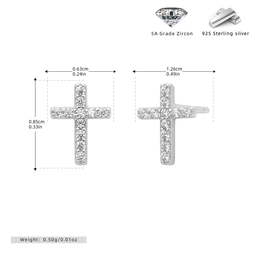 Damen Ohrringe mit elegantem Kreuzdesign aus hochwertigem 925 Sterlingsilber und funkelnden Zirkonen Shop Nory