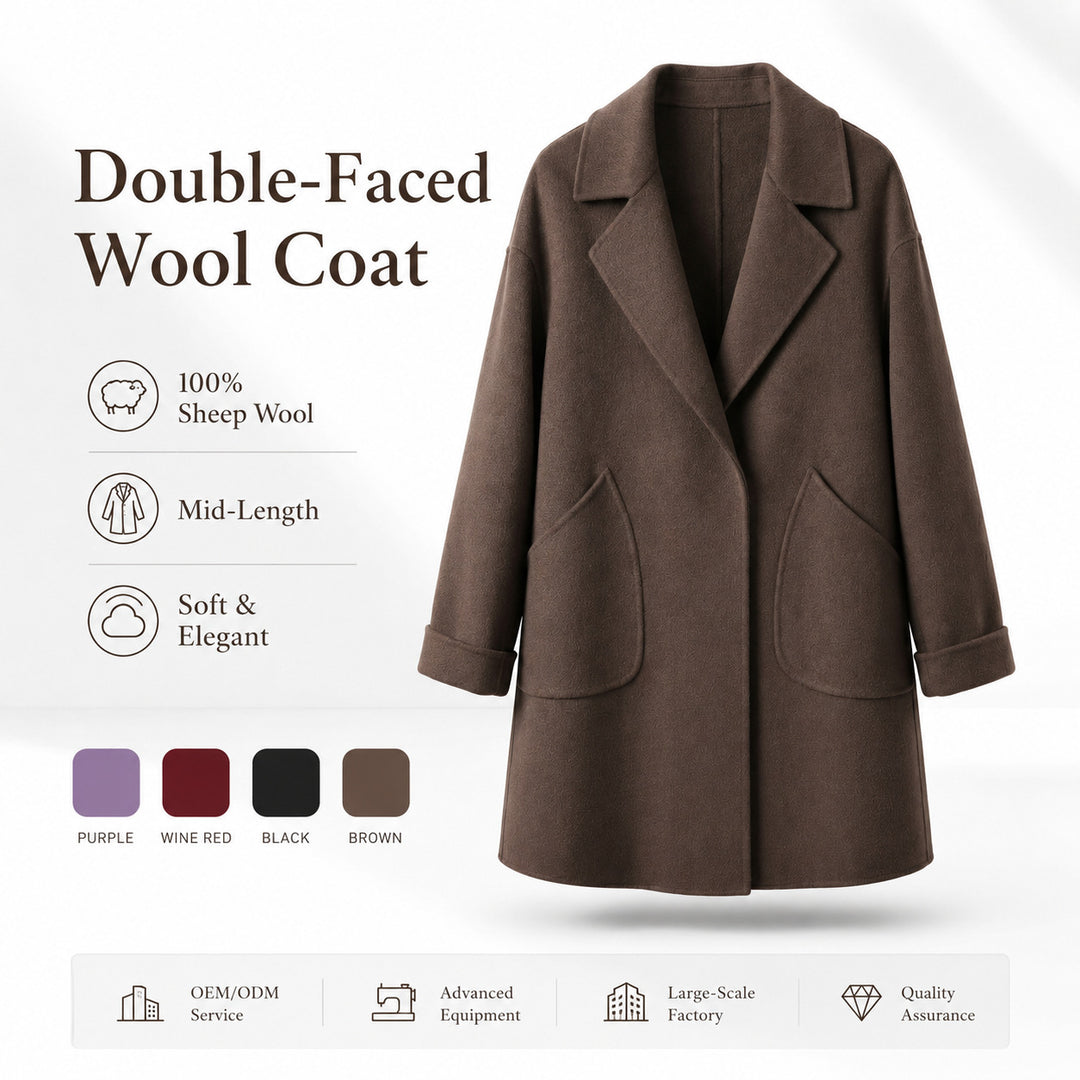 Damen Eleganter Wollmantel mit weit geschnittenem Design Shop Nory