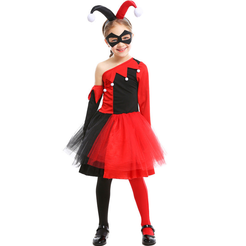 Mädchen Joker-Kostüm mit Tüllrock und maskierten Accessoires Shop Nory