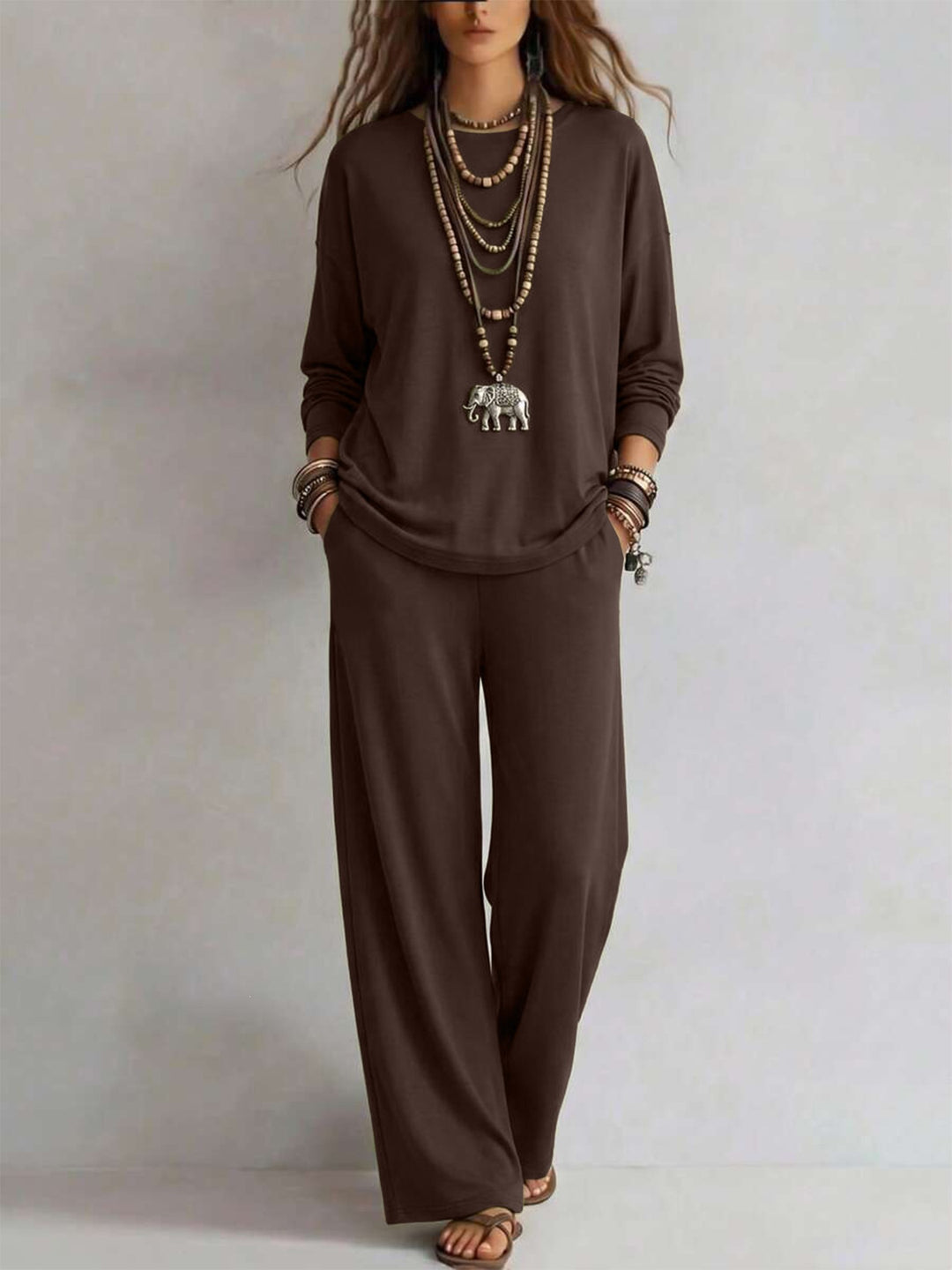 Damen Loungewear-Set mit weitem Bund und Oversize-Langarmshirt Shop Nory