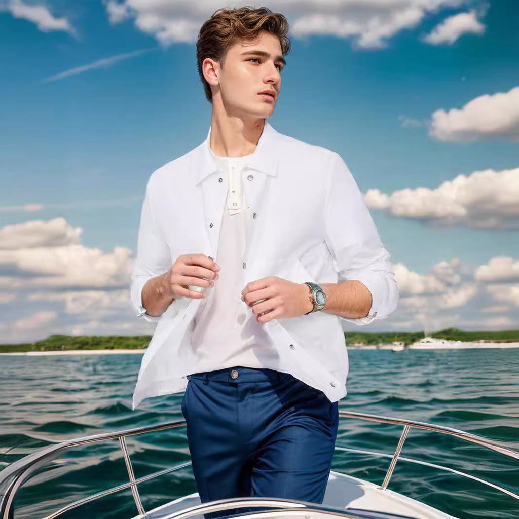 Herren leichte Sommerjacke mit innovativen Details