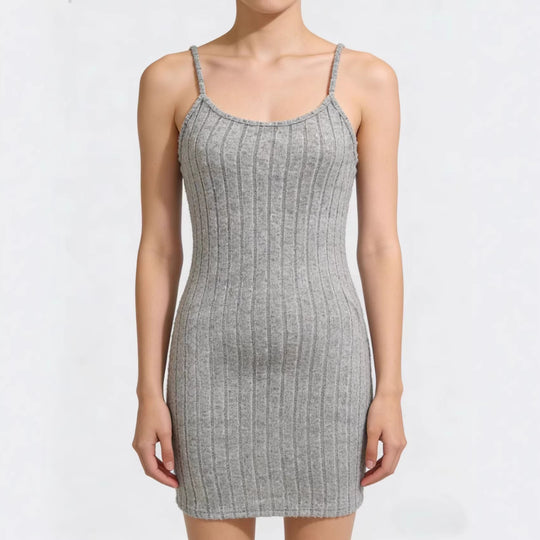 Damen Geripptes Strick-Kleid mit passendem Kurzcardigan Shop Nory