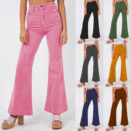 Damen Hochtaillierte Schlaghose mit weitem Bein und Stretchbund Shop Nory