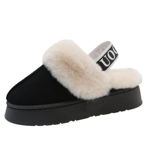 Damen Pelzgefütterte Slingback‑Pantoletten mit elastischem Markenriemen und leichter Plateausohle Shop Nory
