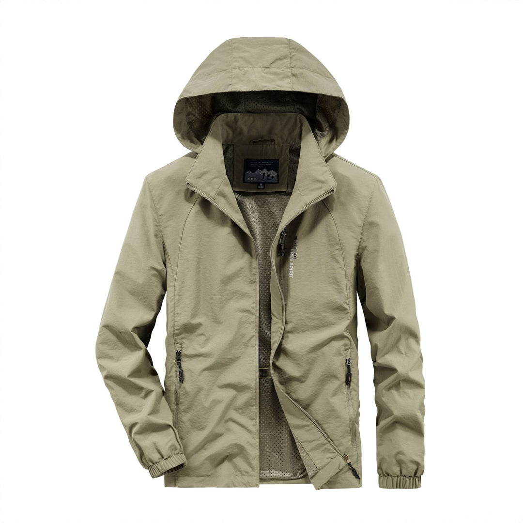 Herren Ultraleichte Atmungsaktive Kapuzenjacke mit perforiertem Mesh‑Futter und Reißverschlusstaschen Shop Nory
