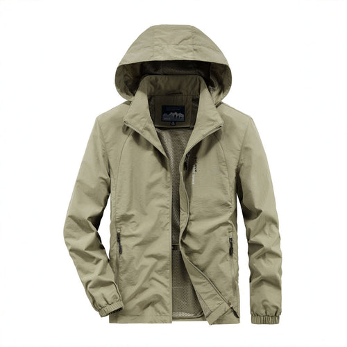 Herren Ultraleichte Atmungsaktive Kapuzenjacke mit perforiertem Mesh‑Futter und Reißverschlusstaschen Shop Nory