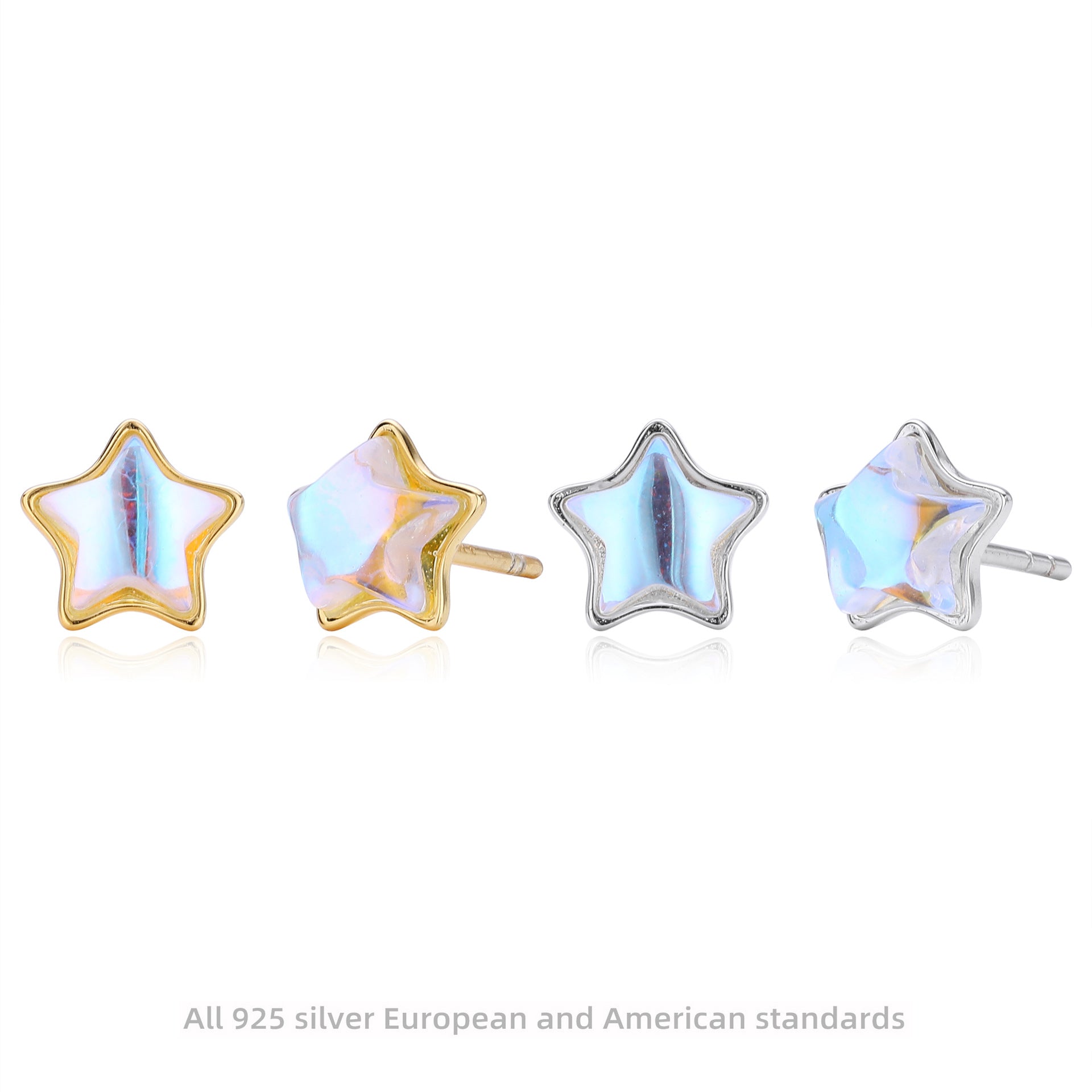 Damen Ohrstecker in sternförmigem Design aus 925er Sterling Silber Shop Nory