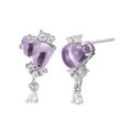 Damen Ohrstecker mit exklusivem lila Amethyst und funkelnden Zirkonia Shop Nory