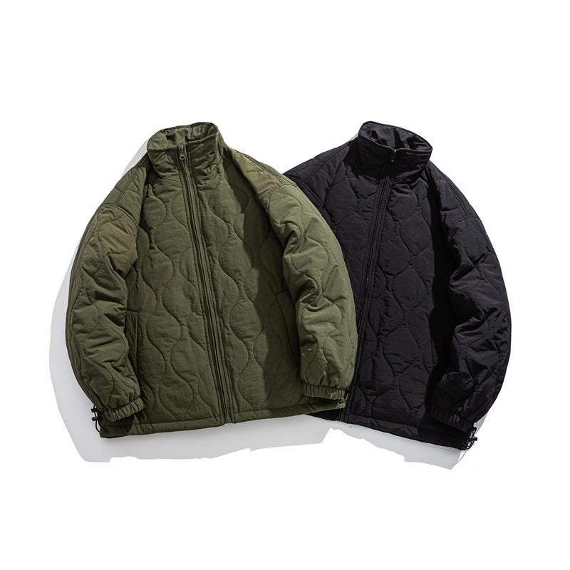 Unisex Boxy-Steppjacke im Military-Liner-Stil mit hohem Stehkragen und verstellbarem Saum Shop Nory