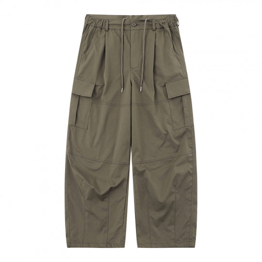Herren Locker geschnittene Cargo-Hose mit hohem Bund, Kordelzug und aufgesetzten Klappentaschen Shop Nory