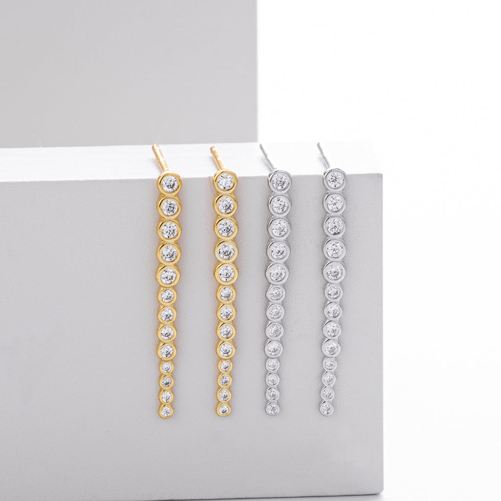 Damen Ohrhänger mit funkelnden Zirkonsteinen aus hochwertigem 925 Sterling Silber Shop Nory